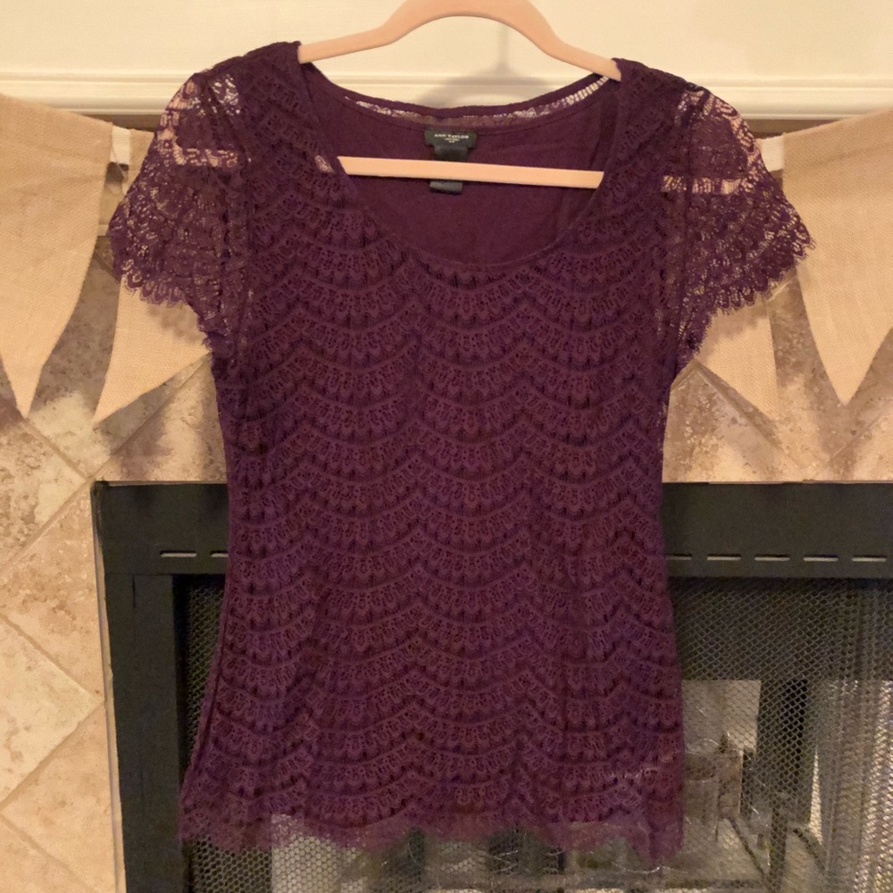 Ann Taylor purple lace top